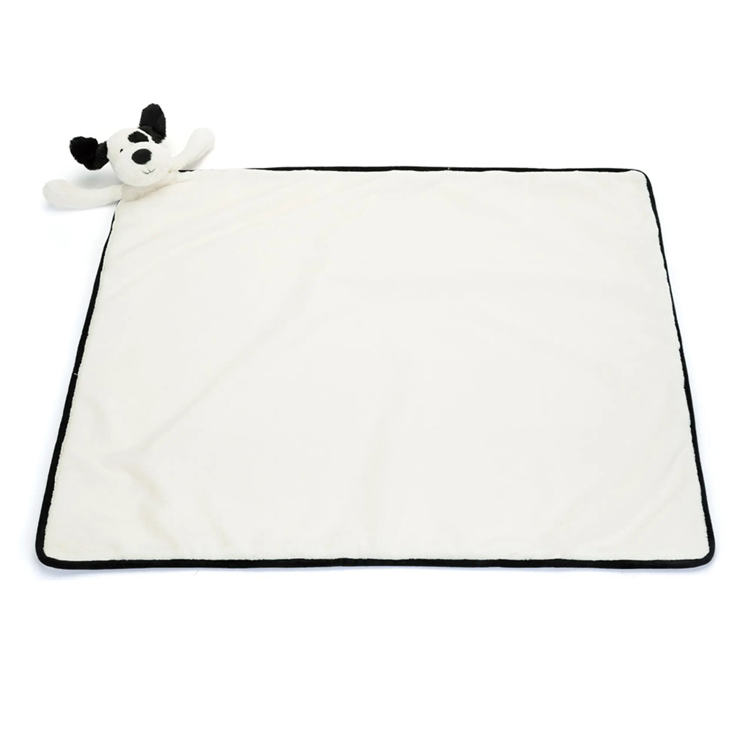 Bashful Black & Cream Puppy Blankie - Image 4