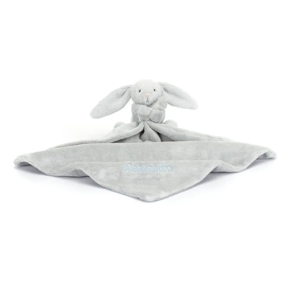 Personalized Bashful Silver Bunny Soother
