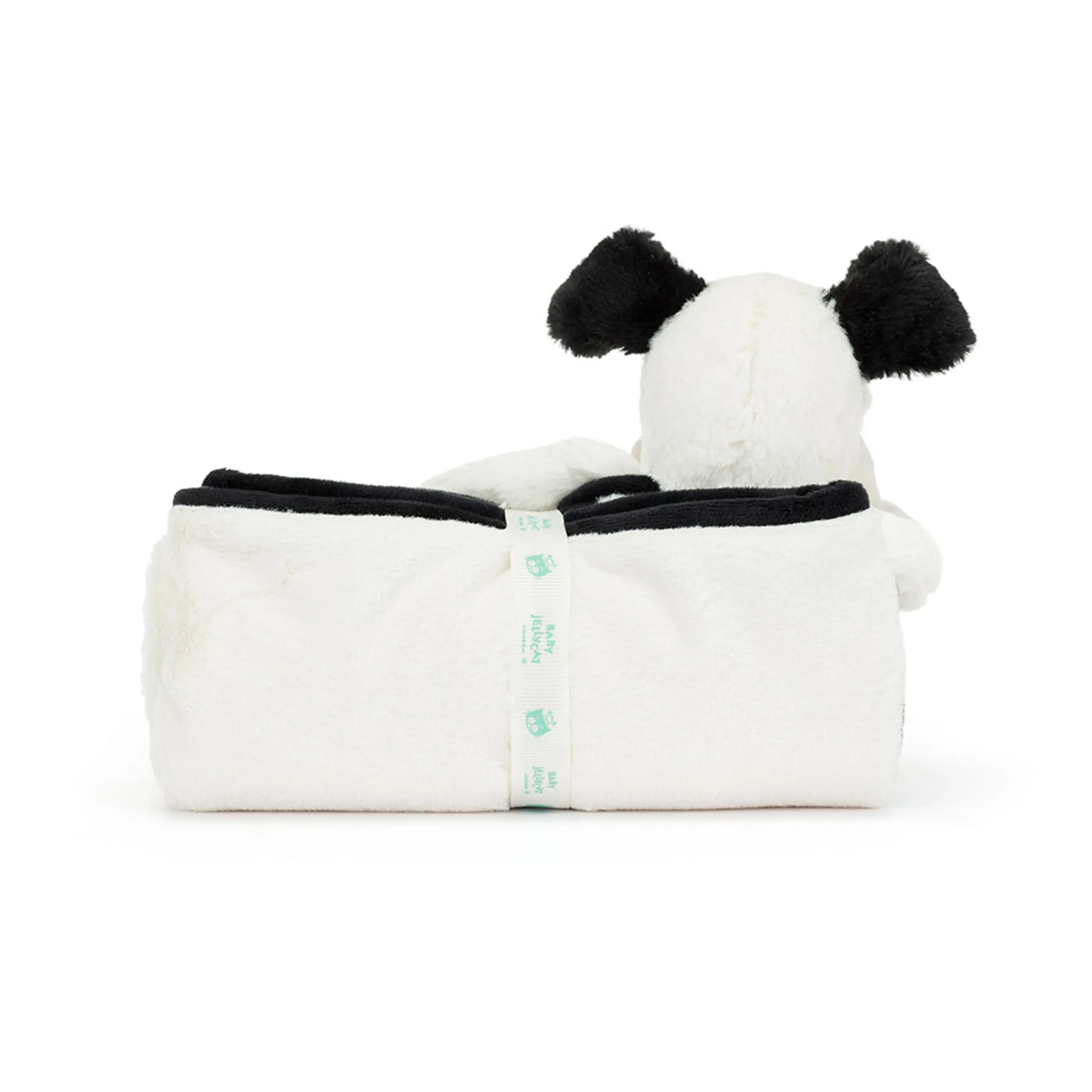 Bashful Black & Cream Puppy Blankie - Image 3